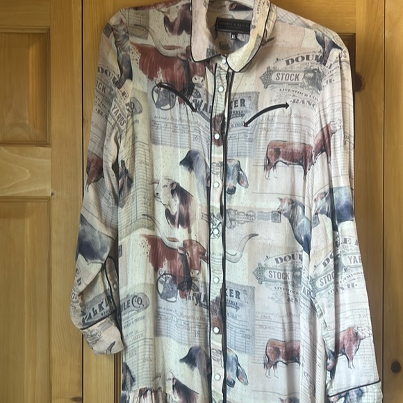 Double D Ranch Long Sleeve Dress with Western PrintSuper Fun Longhorn Dress - Picture 12 of 12